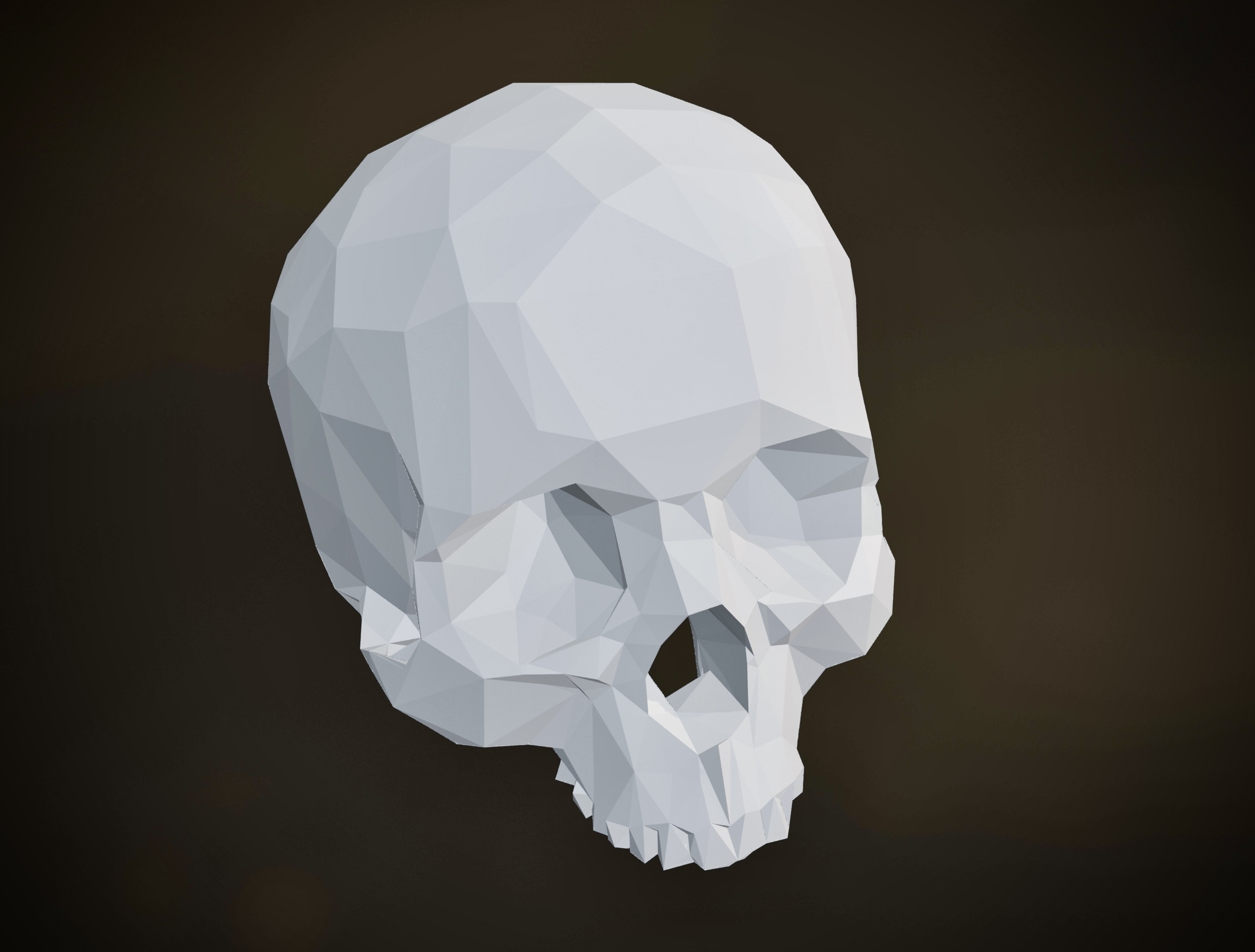 Low Poly Skull Por Vidision Descargar Modelo Stl Gratuito