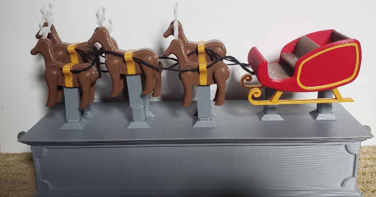 Oscillating Santa Sleigh And Reindeer By My Engineering Playground