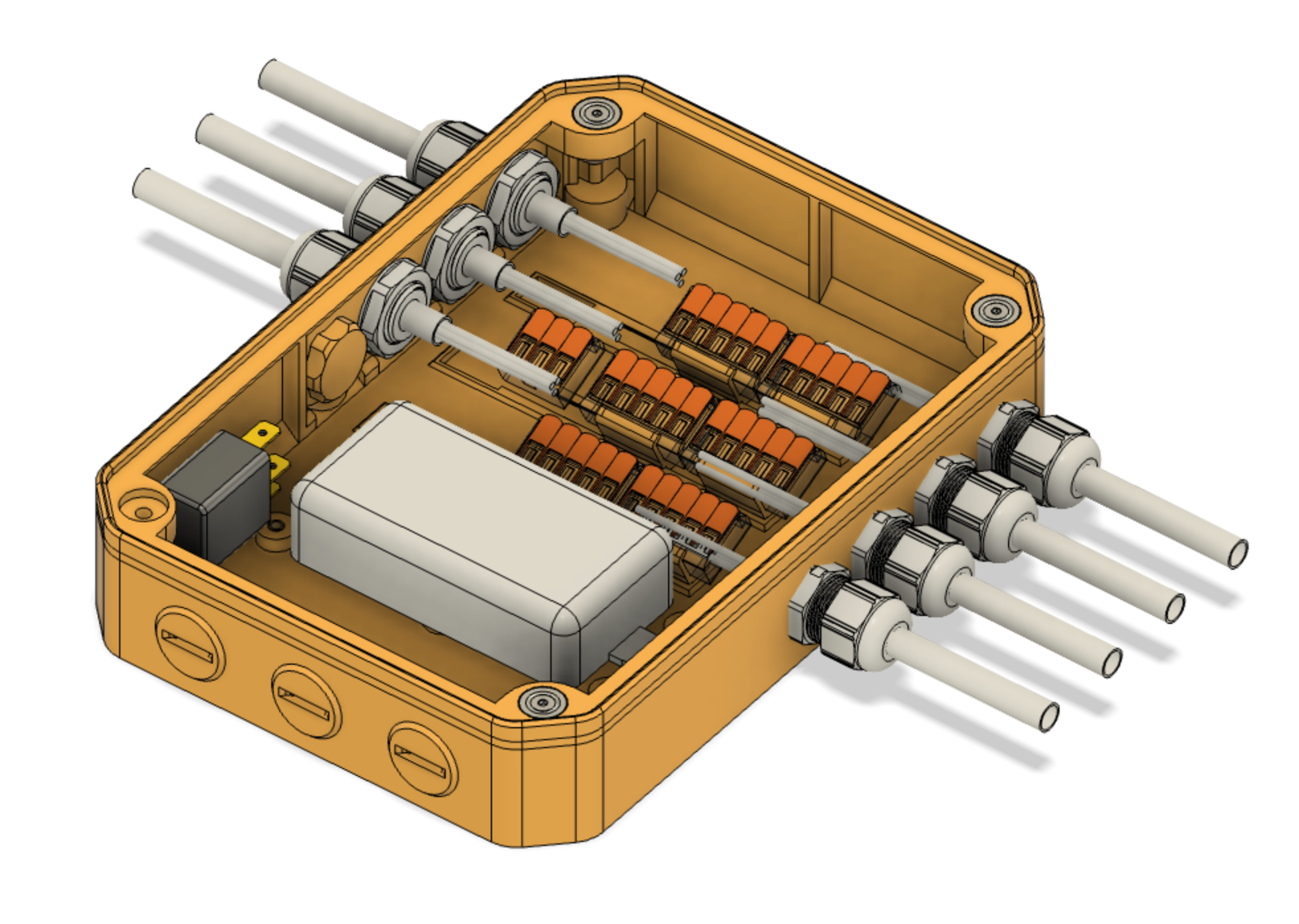 Electrical Junction Box For Wago Clamps With Modular Mounts And