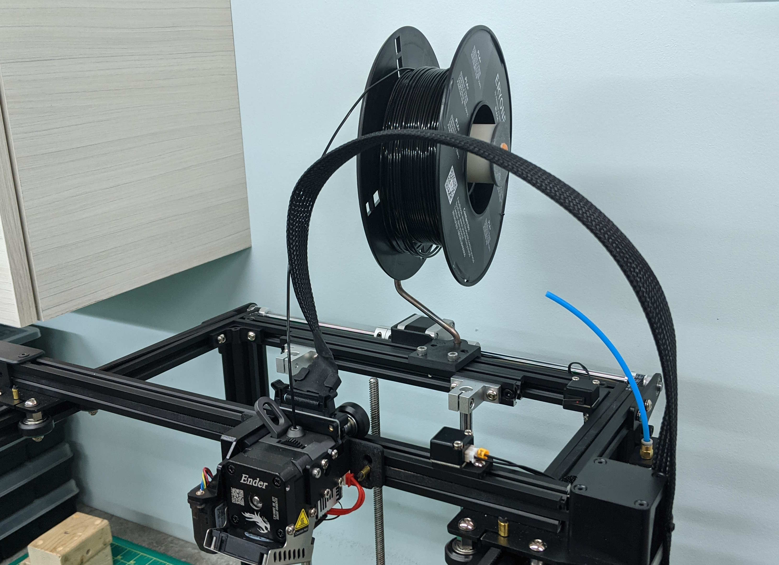 Pivoting Filament Spool Holder For Cube Frame Direct Drive Printer By