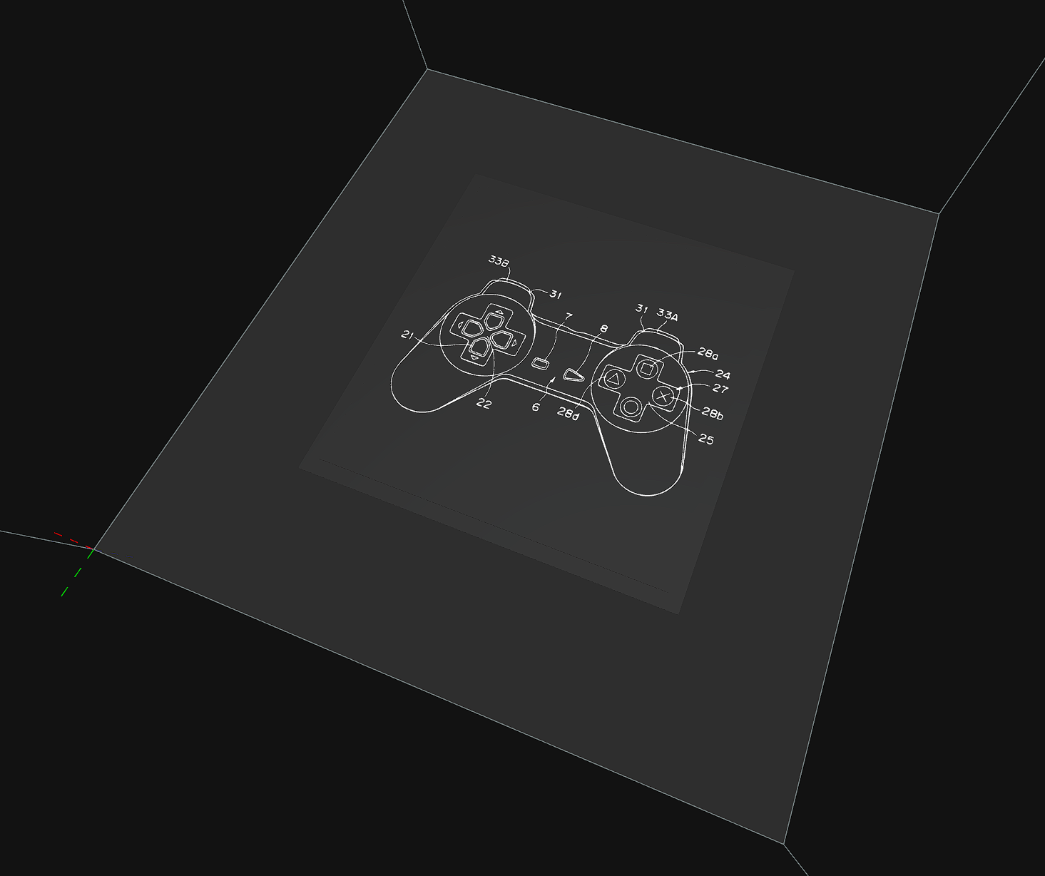 Orig Playstation Controller Patent Art For Ikea Sannahed By