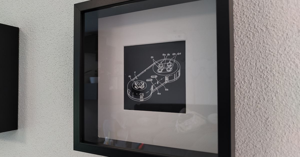 Snes Controller Patent Art For Ikea Sannahed By Jimmi From Divineprint