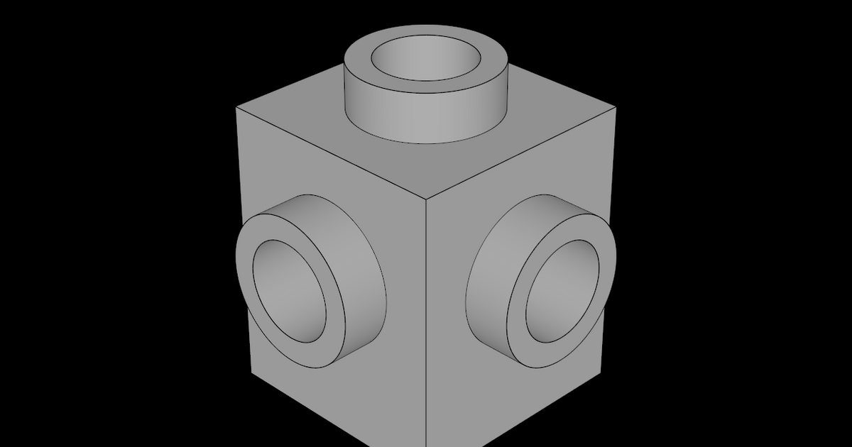 Lego Compatible Dat Brick X With Studs On Four Sides By