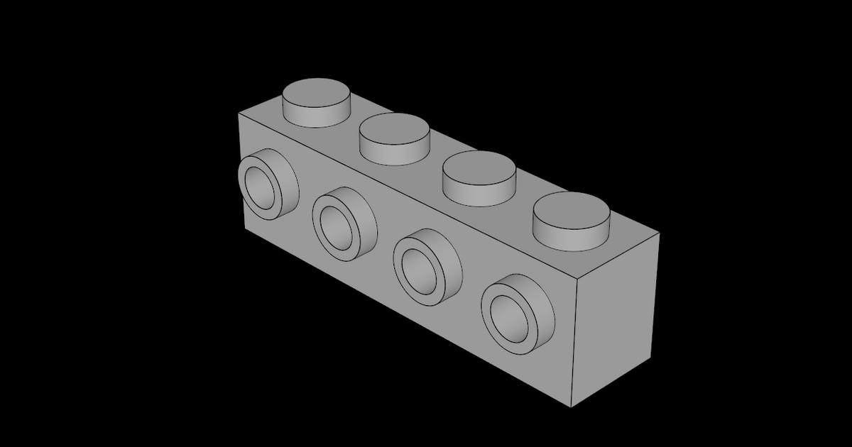 Lego Compatible Dat Brick X With Studs On Side By Thall