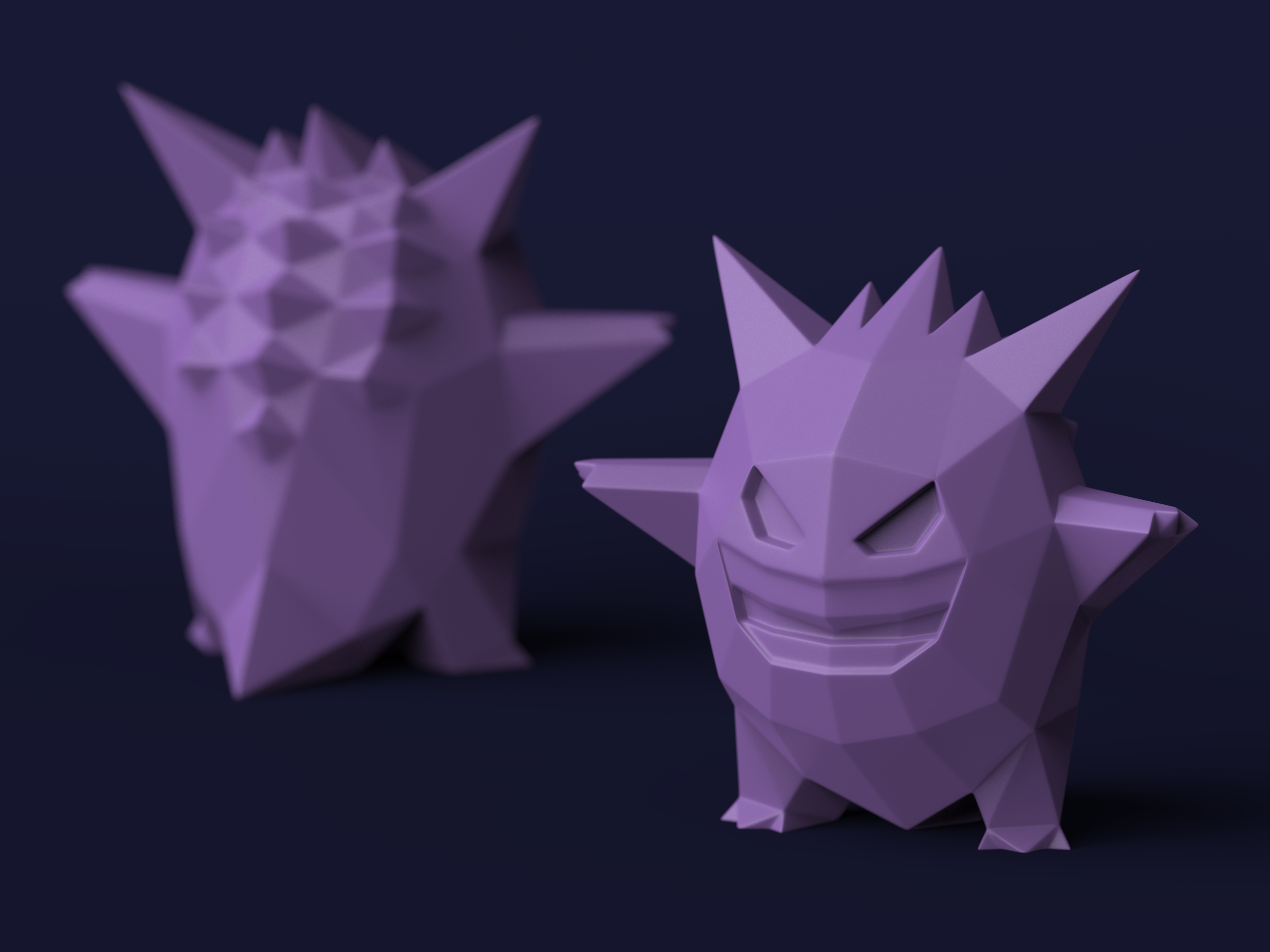 Low Poly Gengar By Agustin Arroyo Printables Store