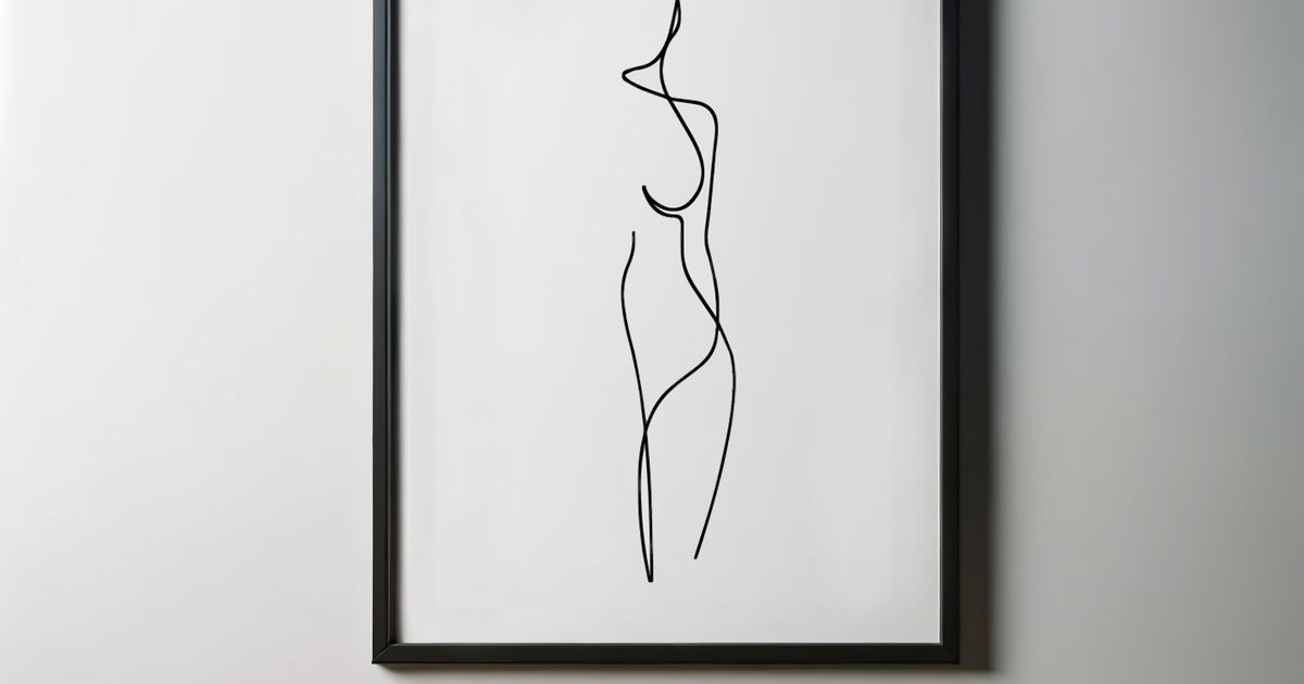 Simple Silhouette Of A Naked Woman Body Wall Decor By Zneuzity