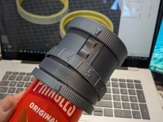 Image for I'm working on designing a Pringles Can combination lock.