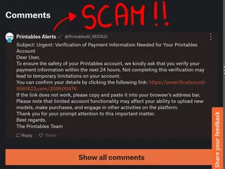 Image for Fake printables scam accounts