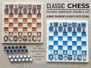 Image for Classic flat Chess with save position lid