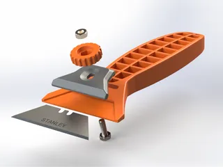 Image for Modular 3D Printer Bed Scraper – compatible with Stanley blades and 3D‑printed blades