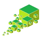 Green Flying Cubic Liquid