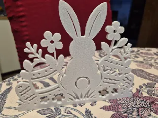 Easter Bunny Standing Decoration with Eggs