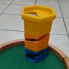 Open Spiral Dice Tower Hexagonal