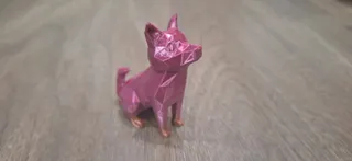 Cute Sitting Low Poly Dog (No Supports)