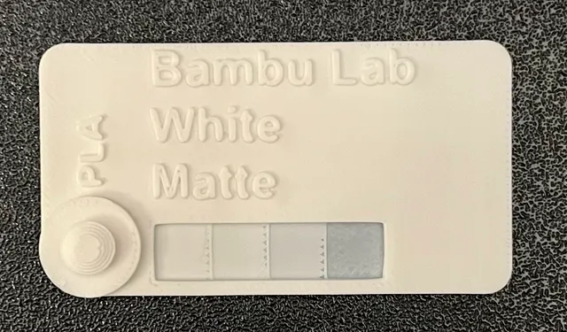 Make of Easily customizable, no-nonesense filament swatches (OpenSCAD ...