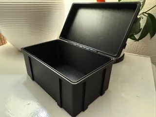 Parametric Hinged Storage Box with Snap-Fit Lid (Customizable SCAD)