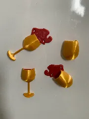 Wineglass Fridge Magnets: Love is Blind