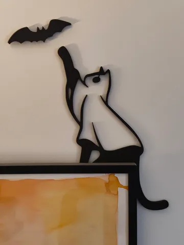 Halloween Cat & Bat Door Frame Wall Art – Spooky Wall Decoration by RGB ...
