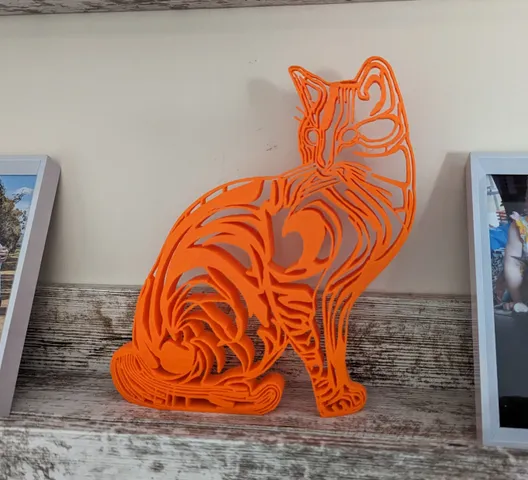 Wireframe Cat Sculpture by 3DPrintable | Download free STL model ...
