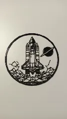 Geometric Line Art Space Shuttle