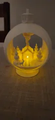 Snowglobe Votive Ornament - Winter Cabin