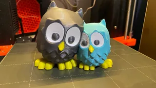 Cuddling Owls (multi-material)
