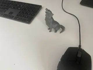 Low Poly Howling Wolf 2.0 (Decoration)(No Supports!) FIXED