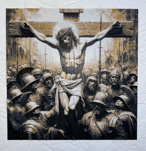Make of Crucifixion of Jesus - filament painting by Jeff Pursley ...