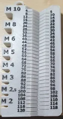 Screw measuring tool, M2-M10, 4-120mm