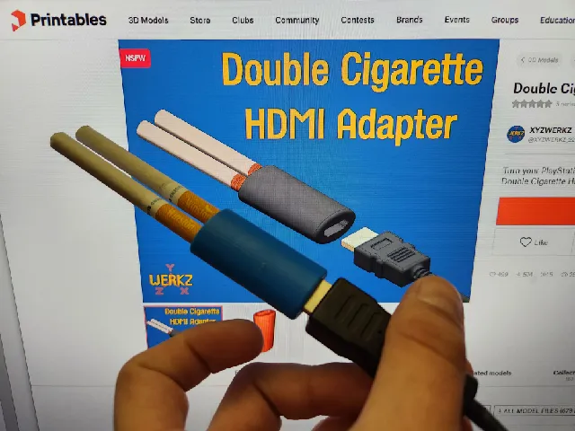Make of Double Cigarette HDMI Adapter by Тимофей Частиков | Download free  STL model