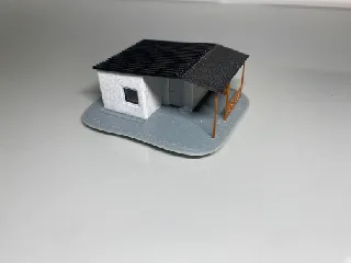 H0 1:87 allotment garden cabin with porch/veranda - "Schrebergarten" Laube mit Vordach