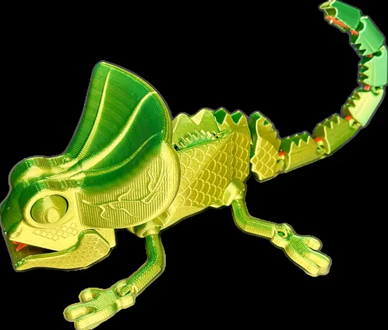 Lenny the Happy Articulated Mechanical Lizard w Print-in-place GearBox ...