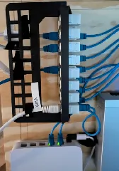 16 port Keystone patch panel with cable strain relief
