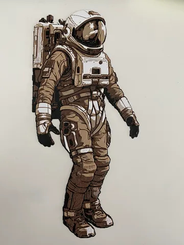Man in a Spacesuit Graphic Art by Steve from HueForge