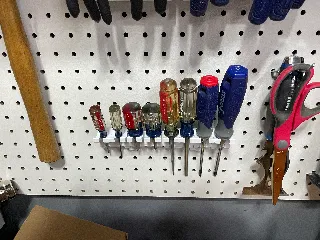 Pegboard Screwdriver Holder - Modular Screw and Rail