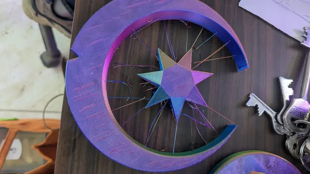 String Art Moon and Star by WynnieTheFloof | Download free STL model ...