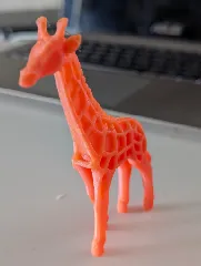 Wood-Carved Giraffe Sculpture