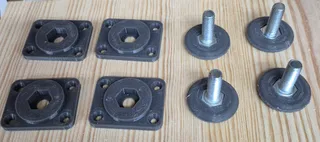 Screw in leveling feet using an M8 bolt