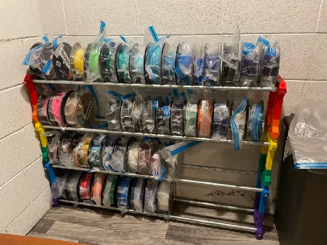 Make of Configurable, stackable, filament rack with optional wheels. by ...