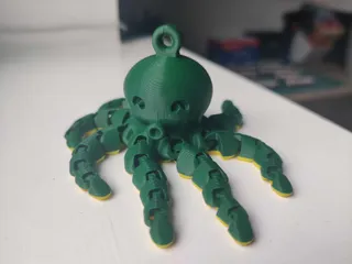 Articulated Octopus Keychain