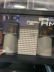 Bambu Labs Front loading desiccant boxes for AMS with Hygrometer fits without removing filament.