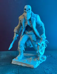 Skeletal Captain TTRPG Brass Lantern Minis