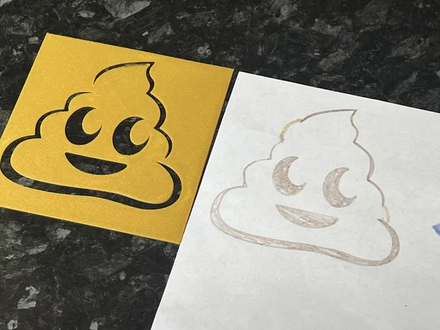 poop emoji stencil by Burnsipoo | Download free STL model | Printables.com