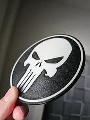 Coaster with Punisher logo - not necessary multimaterial.