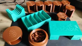 Cascadia and Landmarks Compatible Board Game Organizer