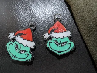 Grinch Earrings double sided print