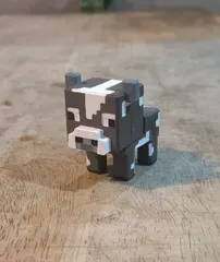 Minecraft-inspired Cow Mini Figure Kit Card/ Keychain