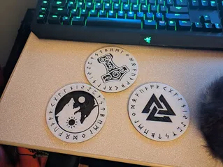 Viking style coasters