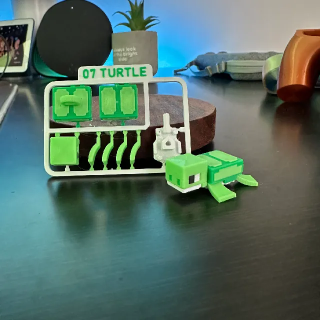 Make of Minecraft-inspired Turtle Mini Figure Kit Card/ Keychain by ...