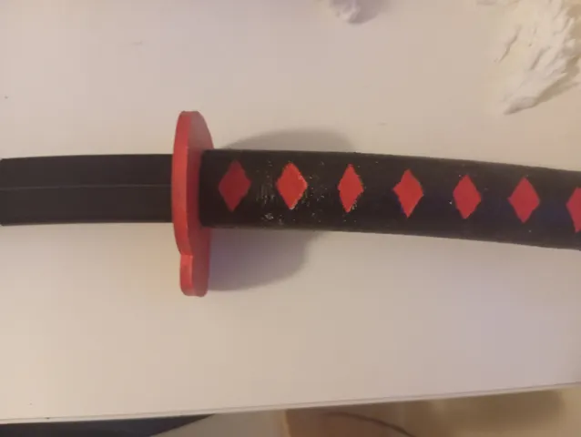 Collapsing Katana Print-in-Place (Multi-Color) by 3D Printing World, Download free STL model